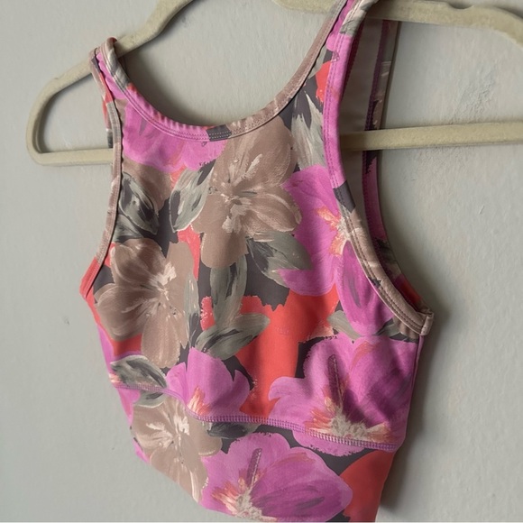 Saltwater Luxe Pink Floral Crop Balance Tank Small - Picture 5 of 9